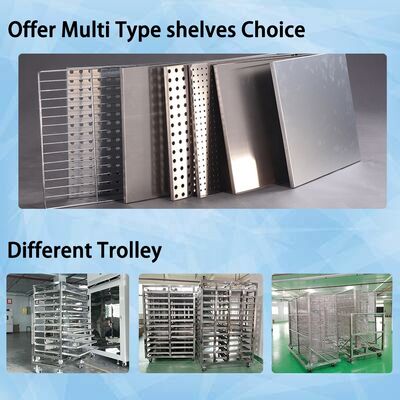 Liyi Industrial Glass Bottle Dryer Hot Drying Oven With Trolley and Tray for Cosmetic Pharmaceutic Jars Bottles Drying